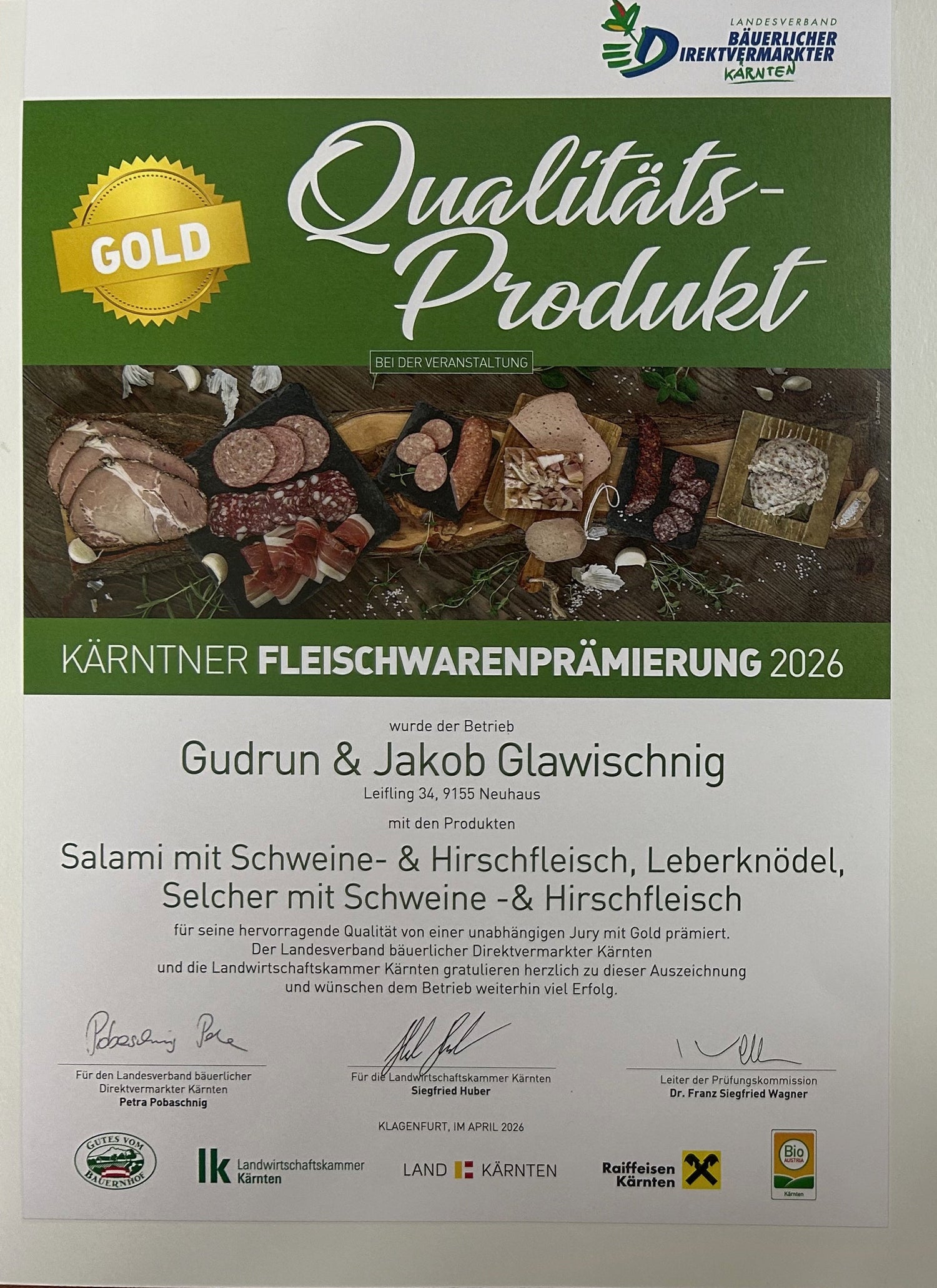 Salami (halb) mit Hirsch- und Schweinefleisch