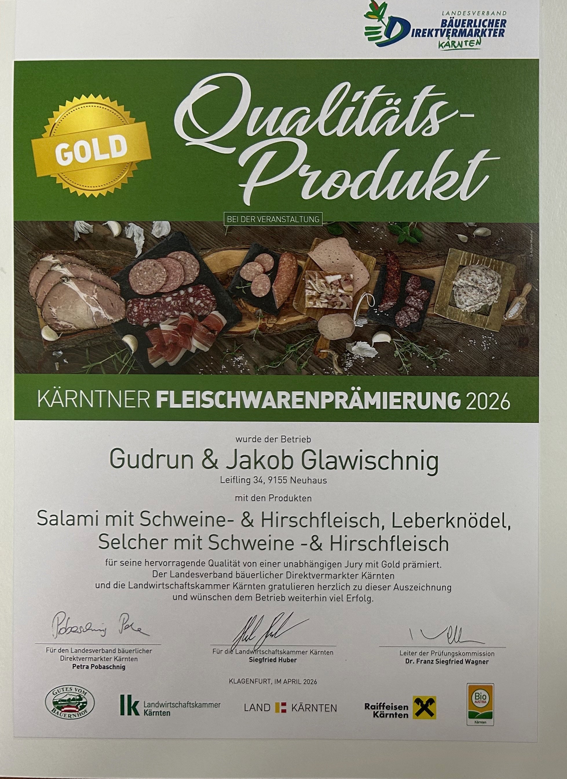 Salami (halb) mit Hirsch- und Schweinefleisch